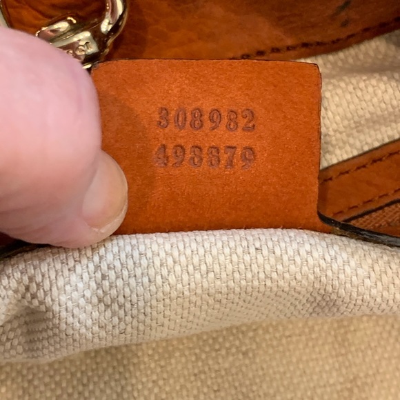 GUCCI SOHO NUBUCK RUST ORANGE CHAIN SHOULDER BAG - Picture 8 of 16